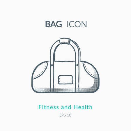 Sports bag icon isolated on white.のイラスト素材