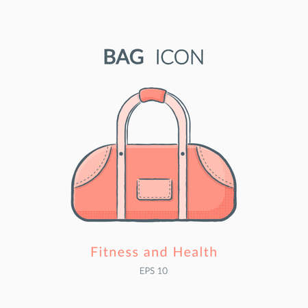 Sports bag icon isolated on white.のイラスト素材