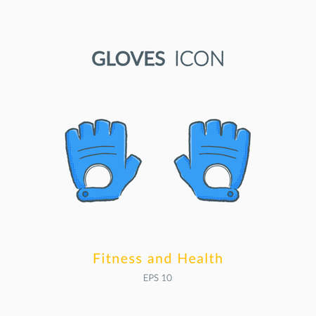 Sport gloves icon isolated on white.のイラスト素材
