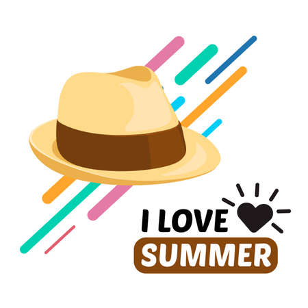 Summer men hat and text.のイラスト素材