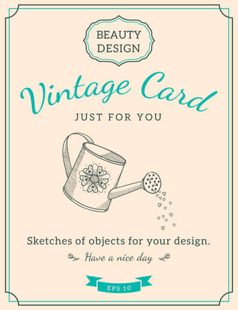 Vintage design for card or invitation. Vector template.のイラスト素材