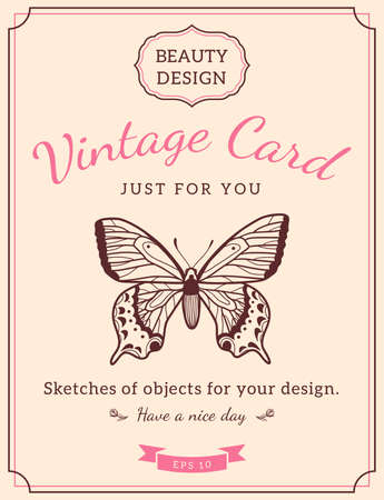 Vintage design for card or invitation. Vector illustration easy to edit.のイラスト素材