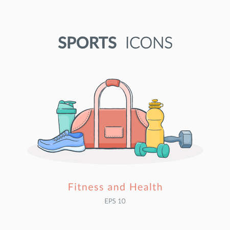 Sports equipment background.のイラスト素材