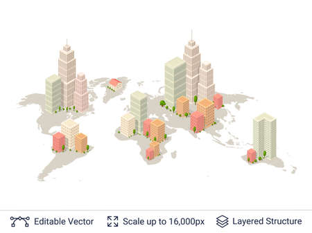 Isometric city elements.のイラスト素材