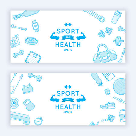 Sport and fitness banners.のイラスト素材