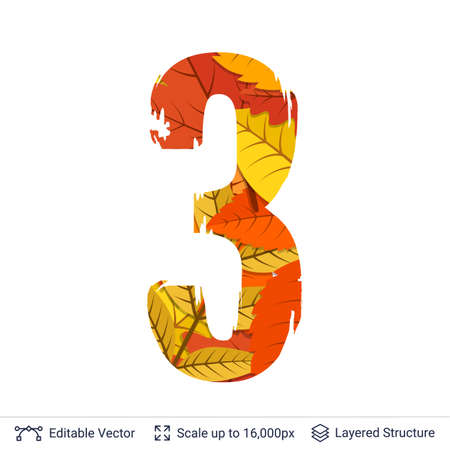 Paint brush silhouette filled with leaves pattern.のイラスト素材