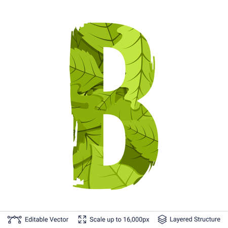 Paint brush silhouette filled with leaves pattern.のイラスト素材