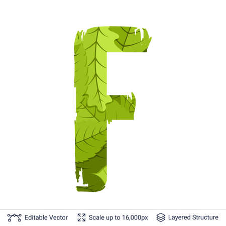 Paint brush silhouette filled with leaves pattern.のイラスト素材