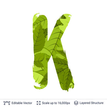 Paint brush silhouette filled with leaves pattern.のイラスト素材