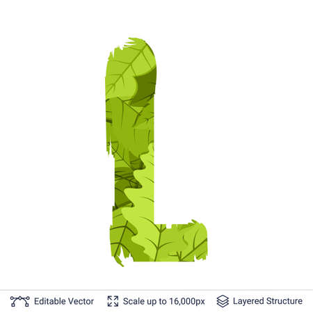 Paint brush silhouette filled with leaves pattern.のイラスト素材