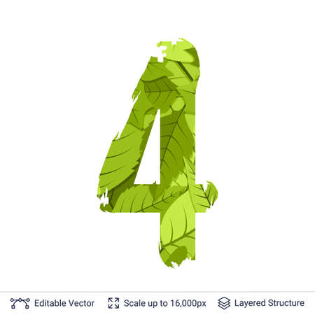 Paint brush silhouette filled with leaves pattern.のイラスト素材