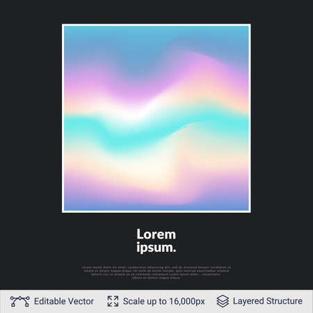 Multicolored waves on black backdrop. Vector illustration.のイラスト素材
