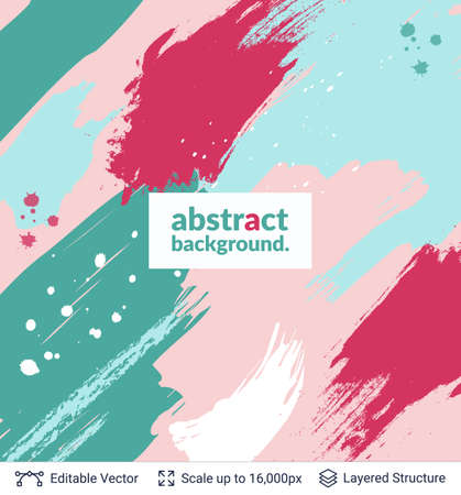 Colorful brush strokes pattern and text block. Vector illustration.のイラスト素材