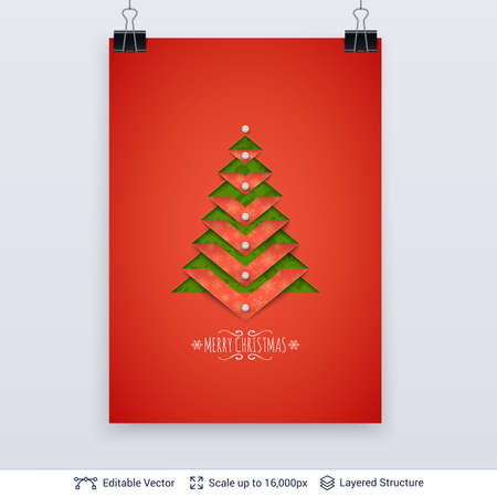 Christmas and New Year background template. Editable vector illustration.のイラスト素材