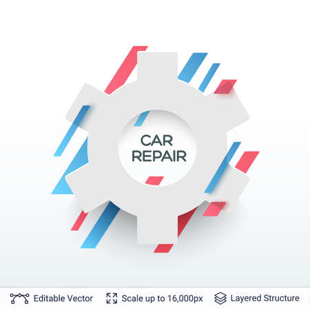 White badge gear sticker.のイラスト素材