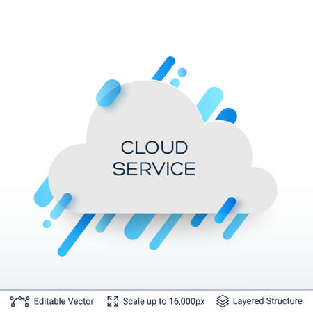 White badge cloud service sticker.のイラスト素材