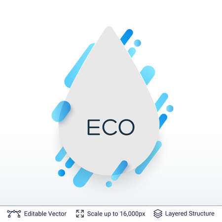 White badge drop sticker.のイラスト素材