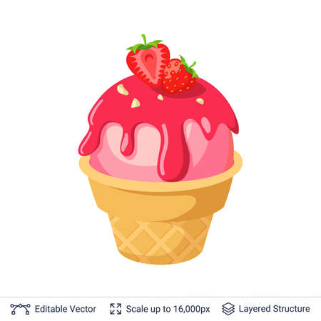 Ice cream refreshing dessert.のイラスト素材