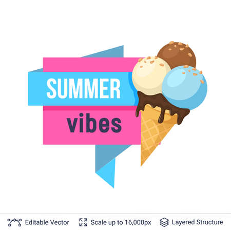 Summer badge isolated on white.のイラスト素材