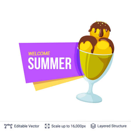 Summer badge isolated on white.のイラスト素材