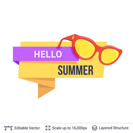 Summer badge isolated on white.のイラスト素材