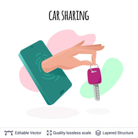 Car sharing mobile app icon vector concept.のイラスト素材