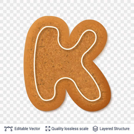 Traditional Christmas cookie. Editable vector font element.のイラスト素材