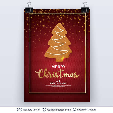 Traditional Christmas decorative treat. New Year holiday background template.のイラスト素材