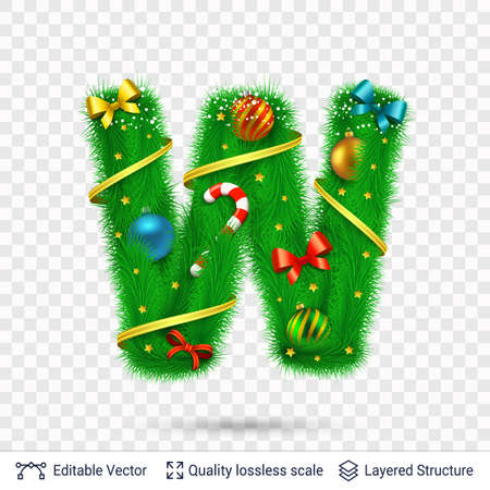 Christmas and New Year holiday alphabet symbol. Vector font element.のイラスト素材