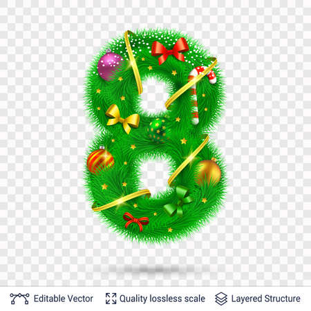 Christmas and New Year holiday symbol. Vector font element.のイラスト素材