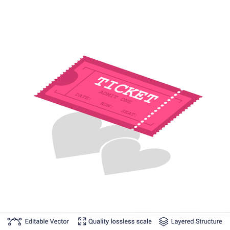 Hearts shaped drop shadow as symbol for Romantic movie.のイラスト素材