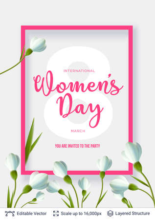 Frame composition and Spring flowers. Editable vector background.のイラスト素材