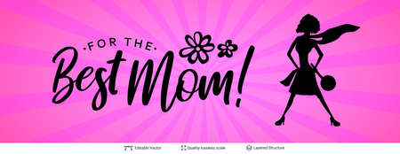 Mothers Day greeting card banner vector template.のイラスト素材