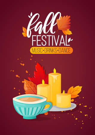 Autumn Fall Season Party Ad Poster.のイラスト素材