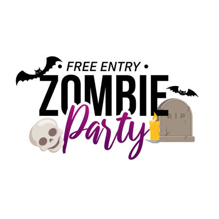 Halloween party text isolated on white.のイラスト素材