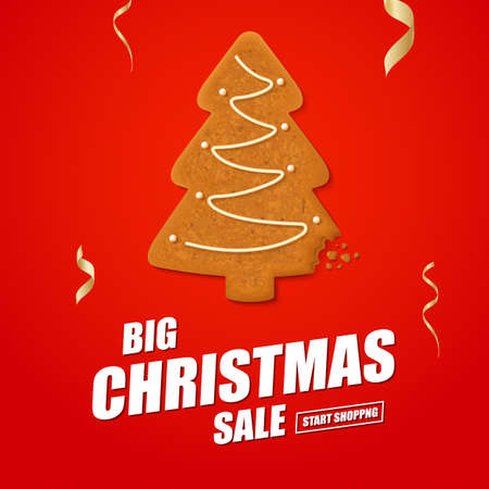 Christmas and New Year Holiday Sale Ad Poster.のイラスト素材