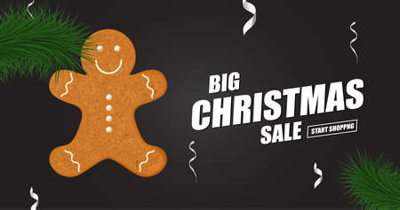 Christmas and New Year Holiday Sale Ad Banner.のイラスト素材