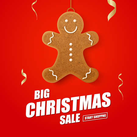 Christmas and New Year Holiday Sale Ad Poster.のイラスト素材