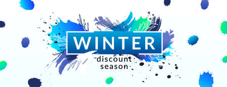 Winter seasonal sale ad abstract banner.のイラスト素材