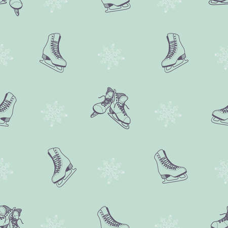 Skates and snowflakes vector background designのイラスト素材