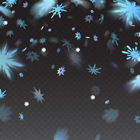 Snowflakes falling flying on dark background.のイラスト素材