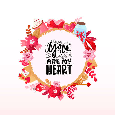 Saint Valentines Day background with text.のイラスト素材