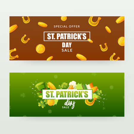 Set of banners designs for St. Patricks Day.のイラスト素材
