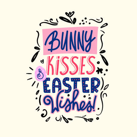 Easter holiday ad decorative hand drawn lettering.のイラスト素材