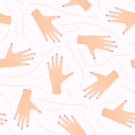 Contacting hands seamless pattern template.のイラスト素材