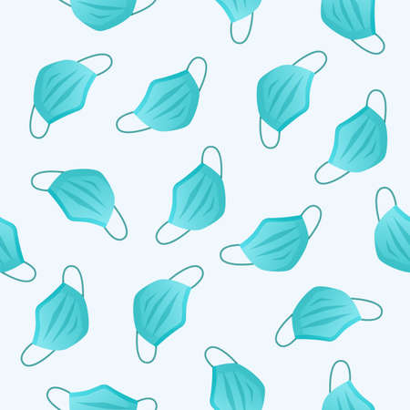 Protective medical face mask seamless pattern.のイラスト素材