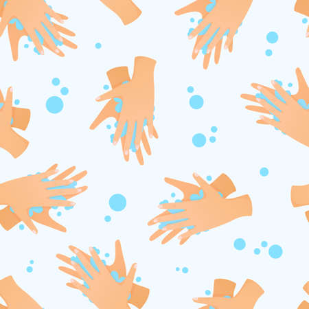 Hands washing seamless pattern template.