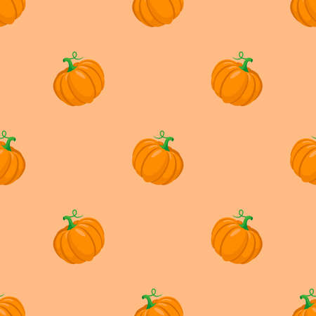Orange pumpkins seamless pattern background.のイラスト素材