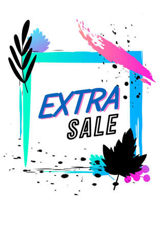 Bright summer season ad poster with text.のイラスト素材