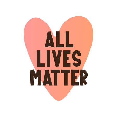 All lives matter text label with heart.のイラスト素材